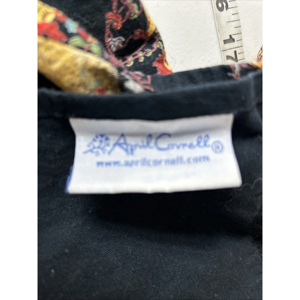 April Cornell Tiered Ruffle Chicken Rooster Print Kitchen Apron One Size‎ Cotton